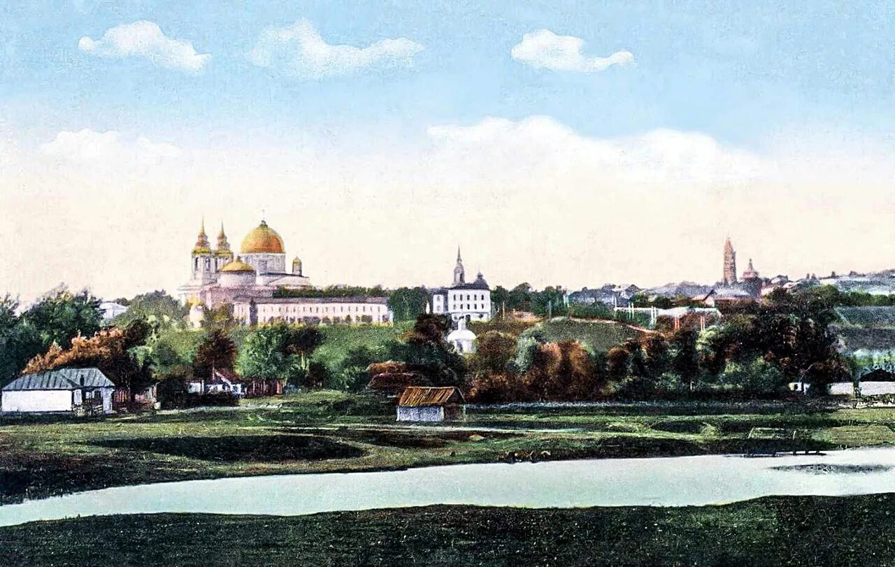 В каком году основан курск. Курск на старой открытке. открытка с видами курска. кур речка курск в 16 веке. река тускарь и кур.