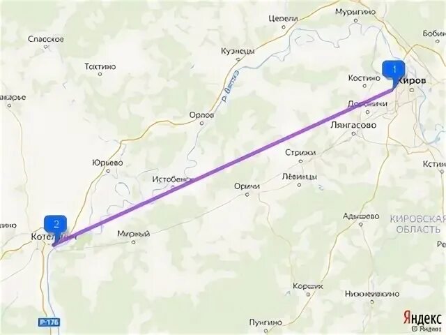 Расстояние кировское