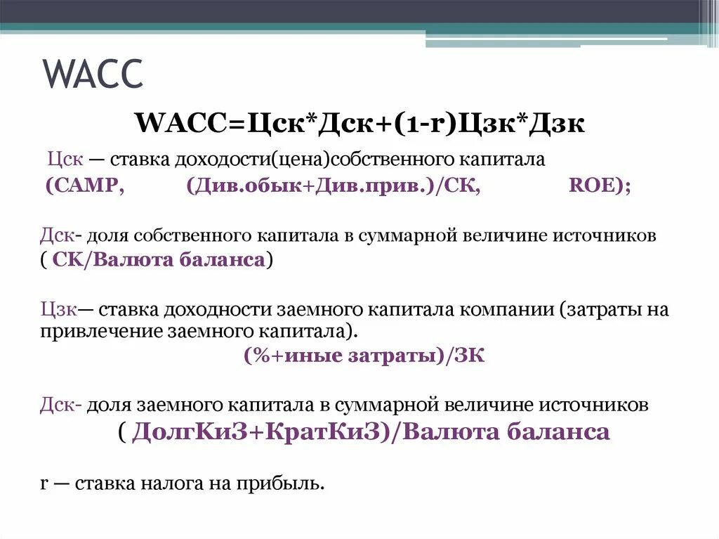 Оценка средневзвешенной стоимости капитала. WACC формула. Метод WACC. Стоимость капитала WACC. Рассчитать показатель WACC.