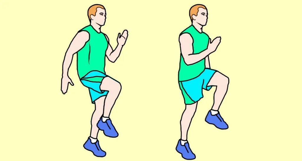 Упражнение ходьба на месте. Комплекс упражнений ходьба на месте. Бег на месте с высоким подниманием бедра. Шаги на месте. Ходьба на месте.