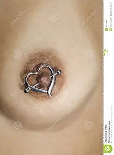 Photo about Multi ethnic young adult female breast with heart shaped nipple ...
