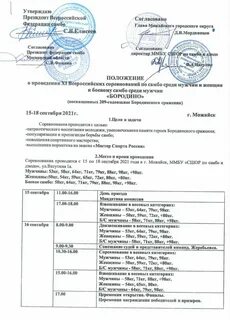 Календарь соревнований по самбо