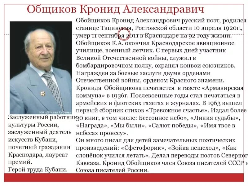 Писатели кубани второй половины 19 века. Поэты Кубани Кронид Обойщиков. Кронид Александрович Обойщиков поэт. Поэзия кубанских авторов. Известные Писатели Краснодарского края.