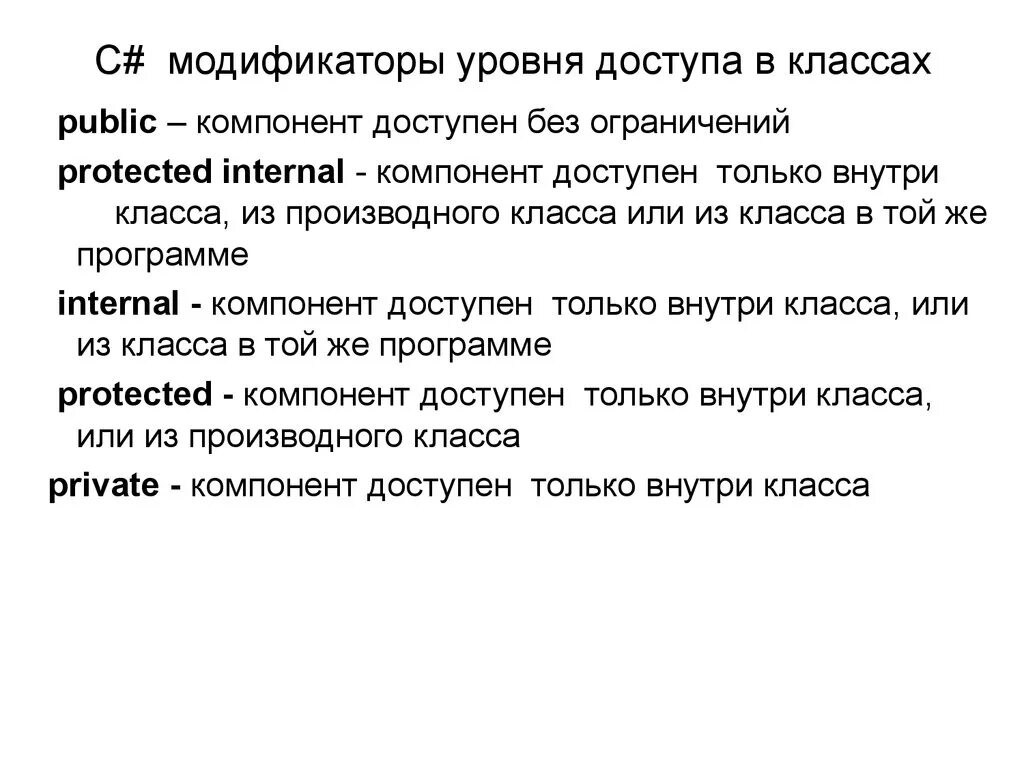 Доступ private. Модификаторы доступа c#. Модификаторы доступа в классах с#. Модификаторы доступа c# для классов. Уровни доступа c#.
