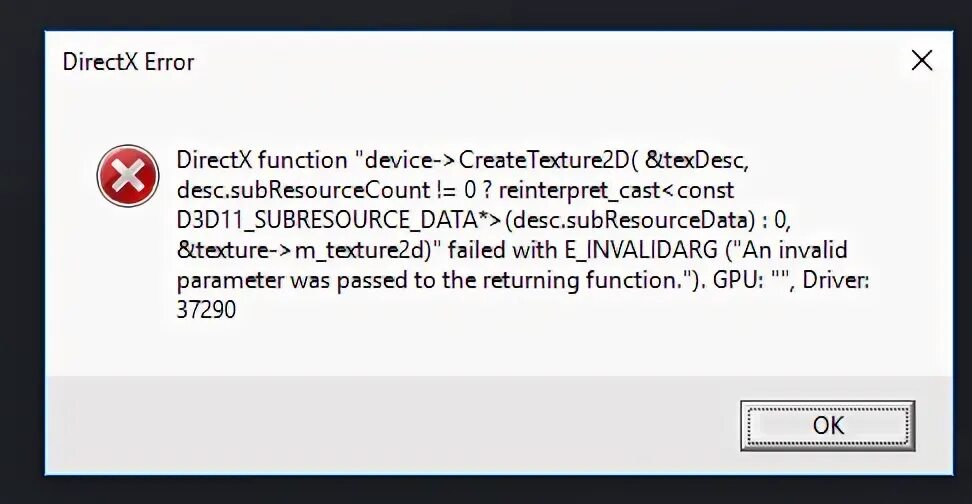 Directx function failed. Ошибка DIRECTX. DIRECTX FIFA 23. Ошибка драйвера и директ x. D3d texture creator create texture 2d failed. HRESULT 2147942487=E_INVALIDARG.