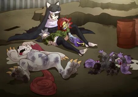 331051 - safe, artist:confettish, black digimon, black gatomon, fictional ...