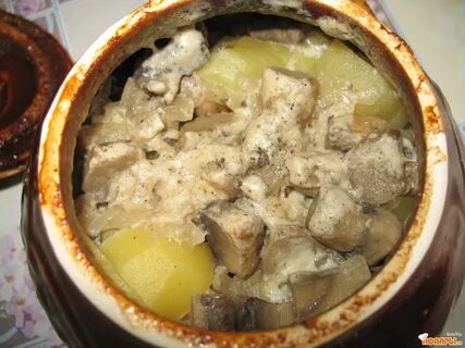 Лесные грибы в горшочках