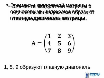 Диагональ квадратной матрицы