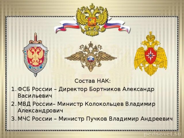 Цели национального антитеррористического комитета. Состав национального антитеррористического комитета. Состав национального антитеррористического комитета (нак). Национальный антитеррористический комитет нак структура. Структура противодействия терроризму.