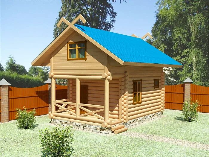 баня дом 6х6 с мансардой и верандой из бруса. баня с террасой. домики из бруса для дачи. баня 6 на 6 с верандой. дом баня 4.