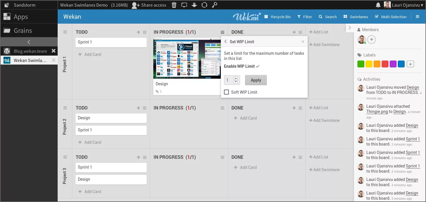Add limit. Wekan Канбан. Wekan Kanban Board. Wekan Ubuntu что это. Wekan install Ubuntu.