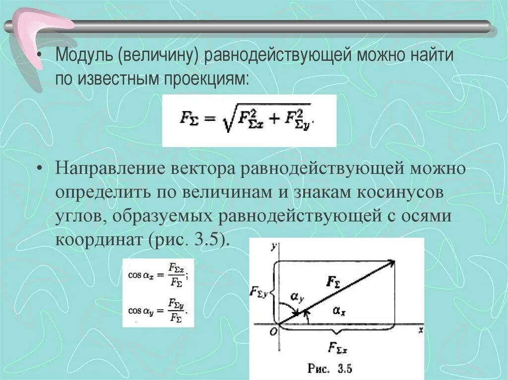 Определить величину равнодействующей