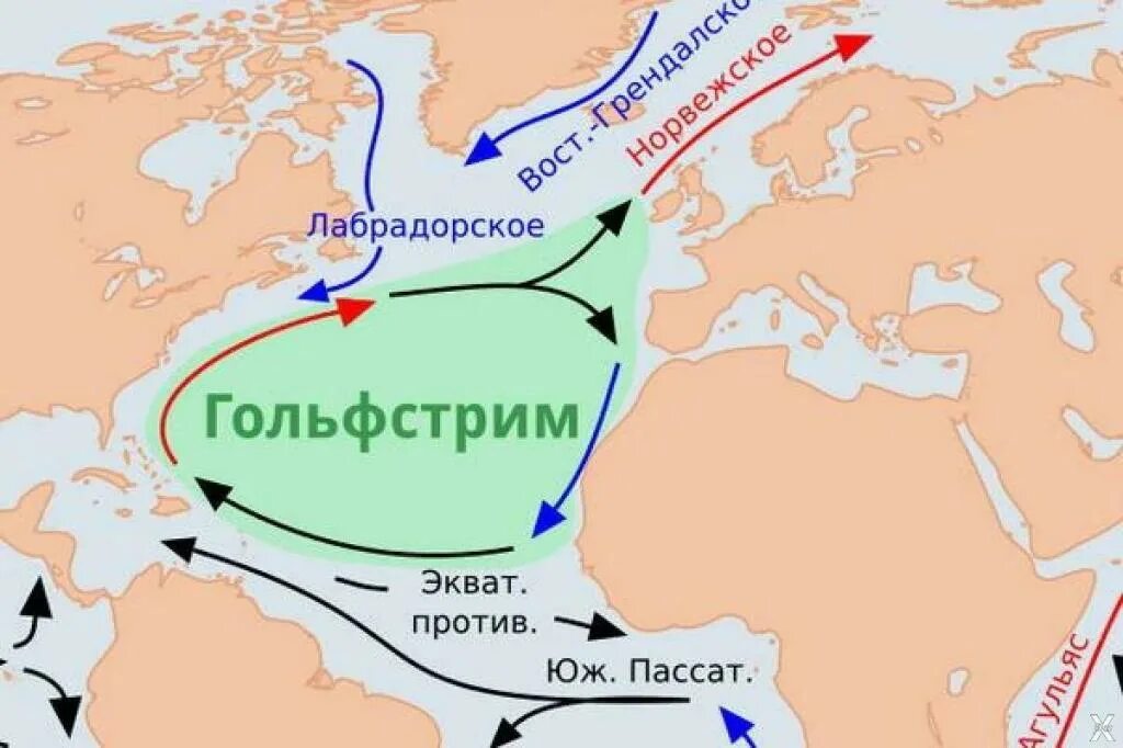 Мощное теплое атлантическое течение