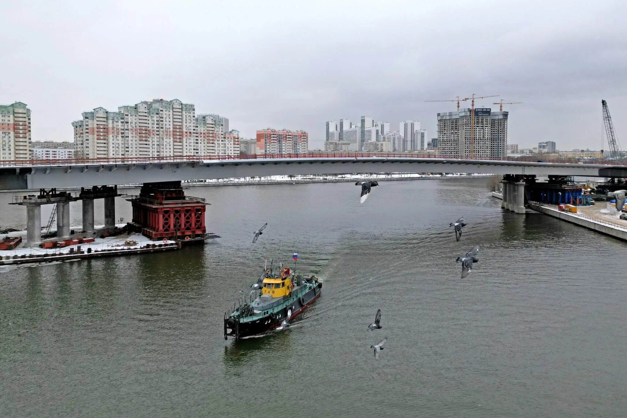 Московский мост. Мост через Затон новинки. Строительство моста. Мост на набережной.