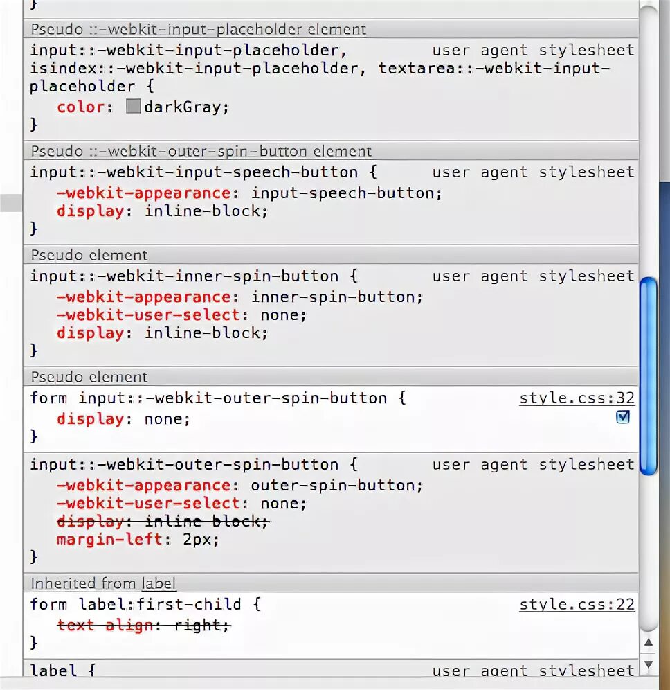 Webkit user select