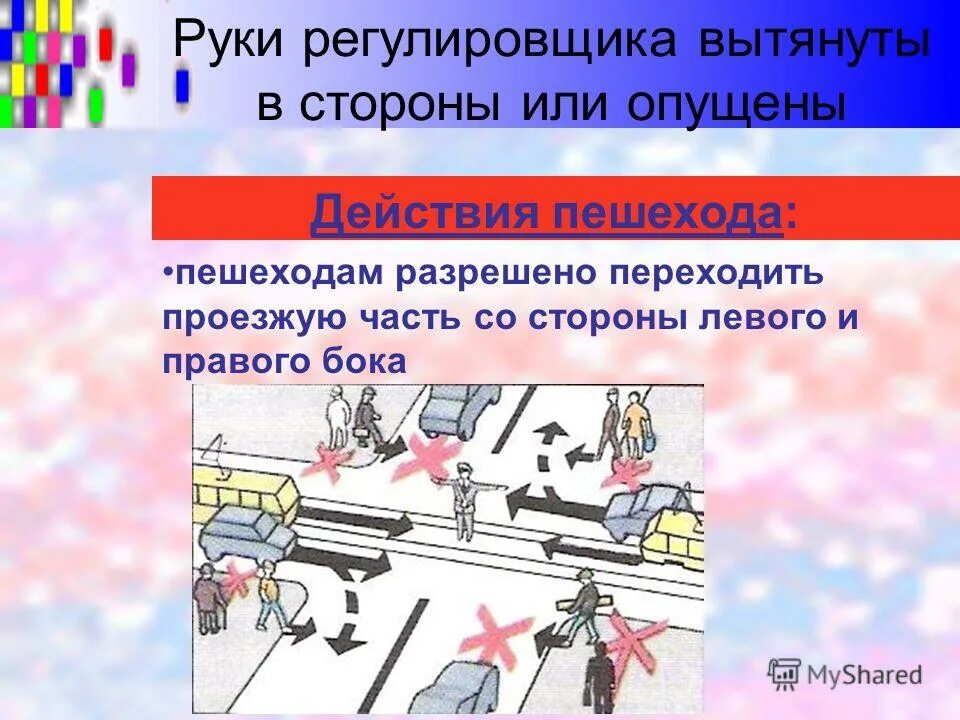 Сигналы регулировщика сбоку руки опущены. Сигналы регулировщика. Регулировщик регулирует движение пешеходов. С какой стороны регулировщика разрешено. Руки вытянуты в стороны.