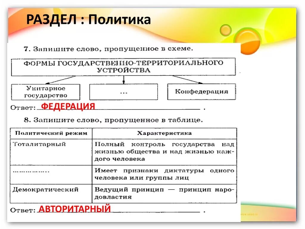 Тест по политике егэ. Разделы политики Обществознание. Запишите слово пропущенное в схеме форма государства. Раздел политика ЕГЭ В схемах. Запишите пропущенное слово  форма государства.