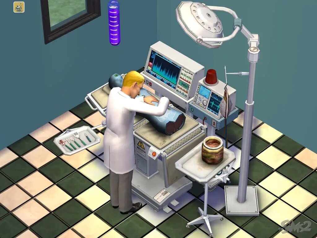Симс 2 лаборатория. SIMS 2 Beta. Лаборатория в играх. Симс 2 больница.