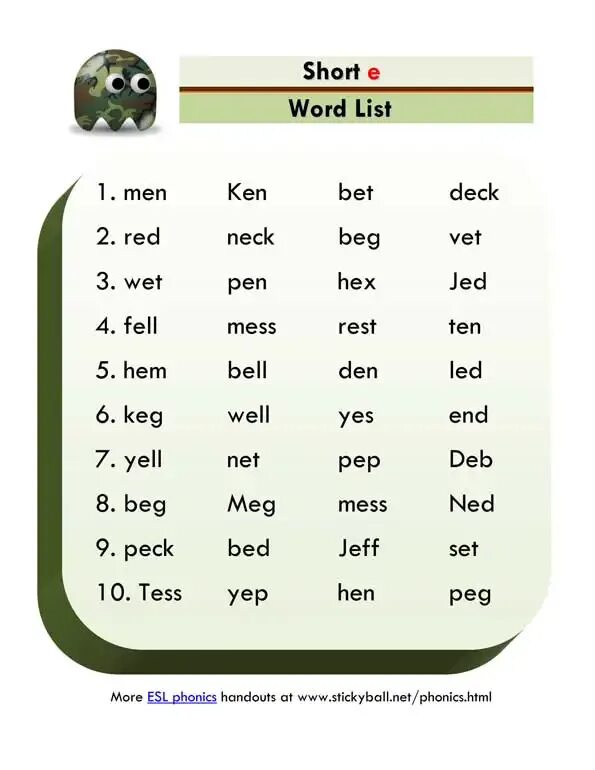 Read short words. Short Vowel e. Чтение short long a. Phonics for Kids список. Words with e Sound.