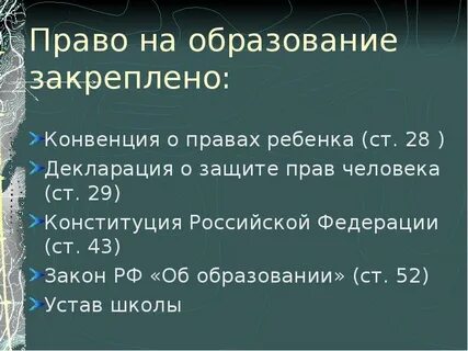 Право на образование конвенция
