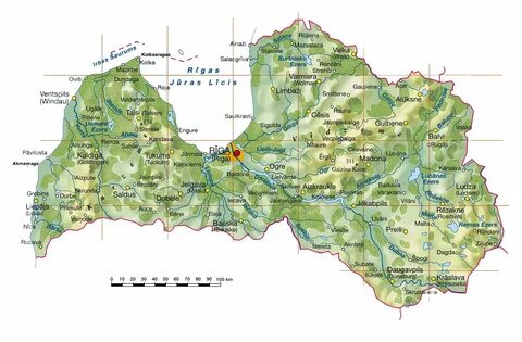 Латвия на карте