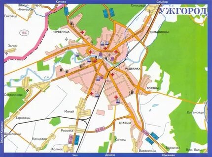 Ужгород на карте