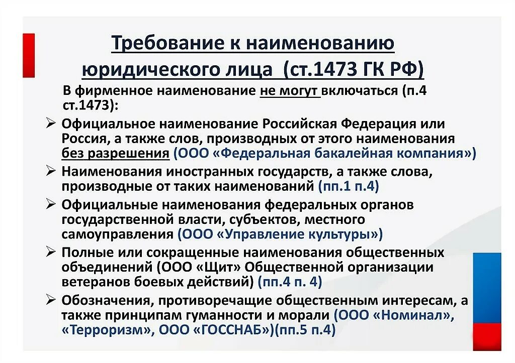 Зарегистрировать организацию в качестве юридического. Наименование юридического лица. Наименование организации (юридического лица). Фирменное Наименование юридического лица пример. Требования к фирменному наименованию юридического лица.