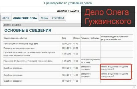 Расписание заседаний