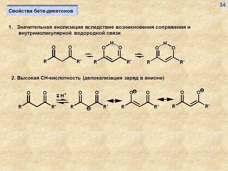 Бета дикетон. Циклизация дикетонов. Водородные связи в альдегидах и кетонах. Карбонильные соединения альдегиды и кетоны.