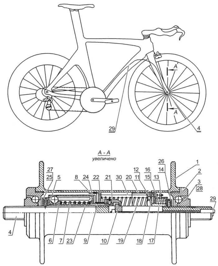 Задний велосипеда схема