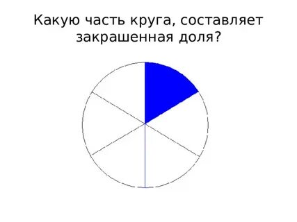 Пять восьмых круга закрасить