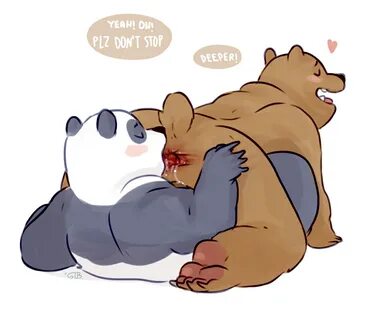 grizzly (character), panda (character), we bare bears, anal, anthro, anus, bear...