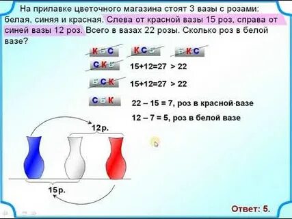 В вазе стояло 6 белых