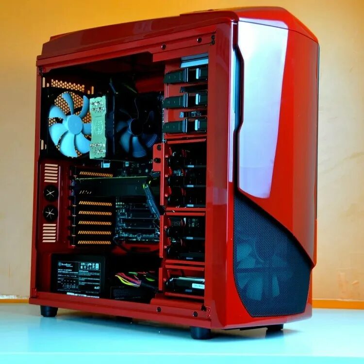 Магазин персональных компьютеров. NZXT Phantom 530. NZXT Phantom Red. "Системный блок электроника 128к". Компьютер (игровой системный блок) qx200 (i3).