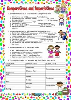 Comparative superlative worksheets