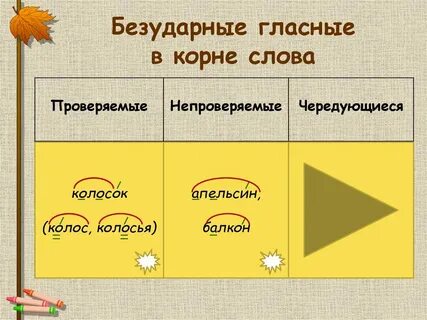 Колосок проверочное слово