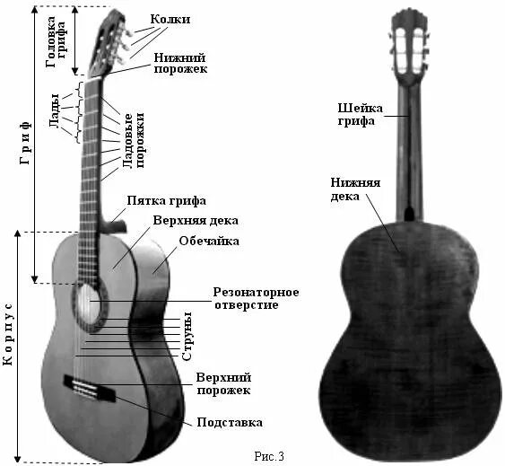 Гитара строение гитары классической. Строение акустической гитары схема. Устройство классической гитары схема. Строение гитары классической 6 струнной.