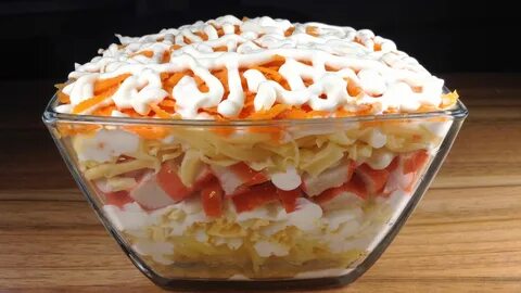 Крабовые палочки с сыром и морковью