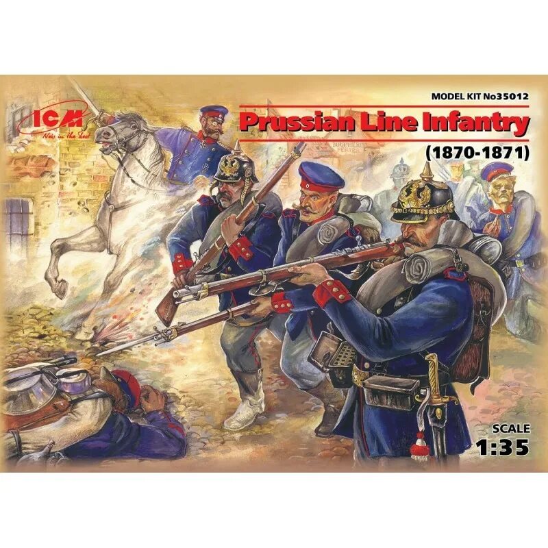 35012. Франко прусская война 1870. сборная модель прусская линейная пехота (1870-1871). прусская пехота франко прусская война. 35012 icm 1/35 прусская линейная пехота.