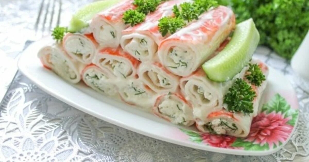 Крабовые палочки с творожным сыром eCookie.ru