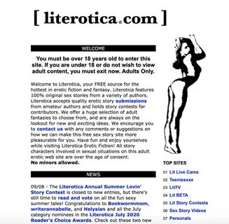 Literotica.com homepage. 