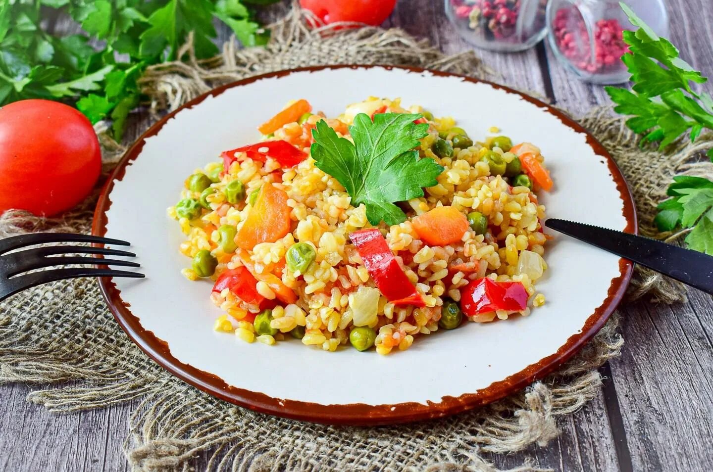 Булгур с овощами. Рецепт от Всегда Вкусно!