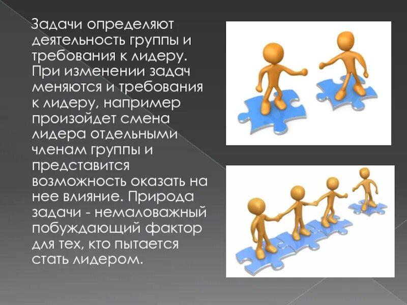 Лидерство в изменениях. Оптимальные требования к лидеру. Задачи на смену. Задачи различают. Задача поменяемся