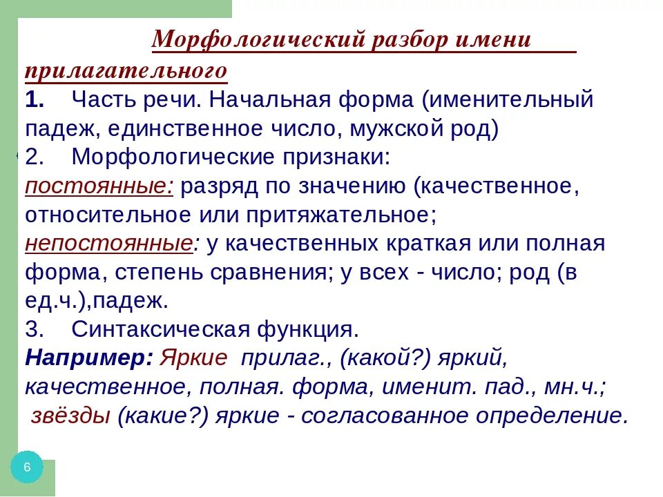 Морфологический разбор прилагательного 6 класс памятка. Алгоритм разбора прилагательного как часть речи 3 класс. Морфологический разбор прилагательного. Схема морфологического. Морфологический разбор прилагательное памятка. Морфологический разбор качественного прилагательного.