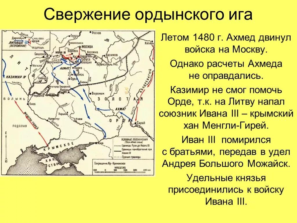 С княжением ивана 3 связаны. 1480 Год стояние на реке Угре карта.