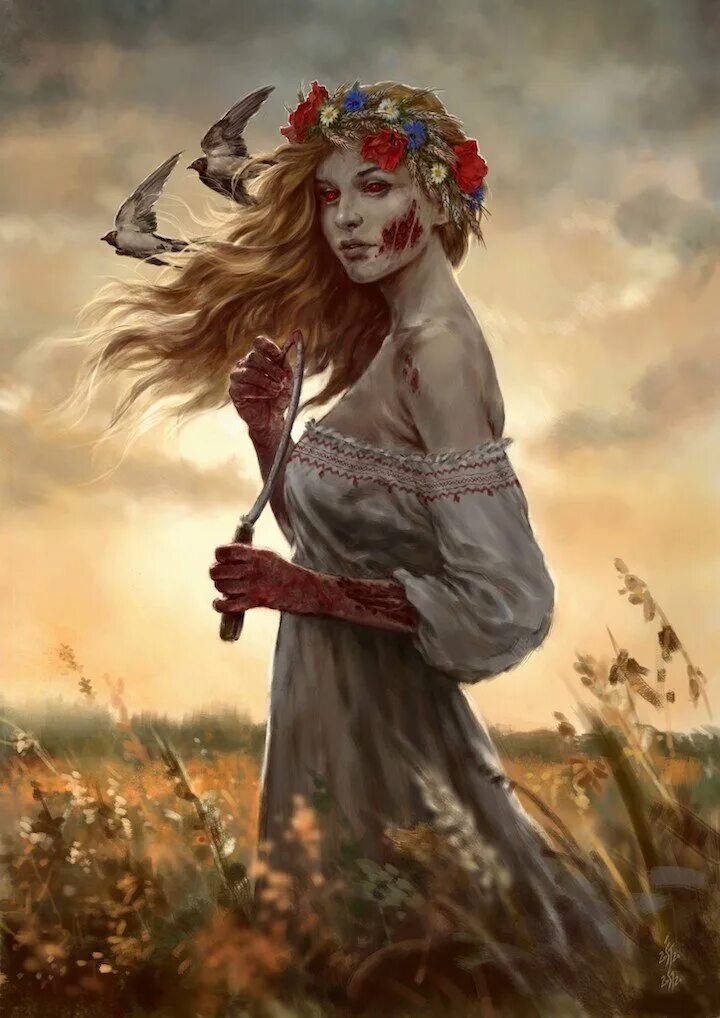 славянская мифология арты. лесная ведьма екатерина чесалова. полудница мифология арт. мрачное фэнтези. славянская мифология арты.