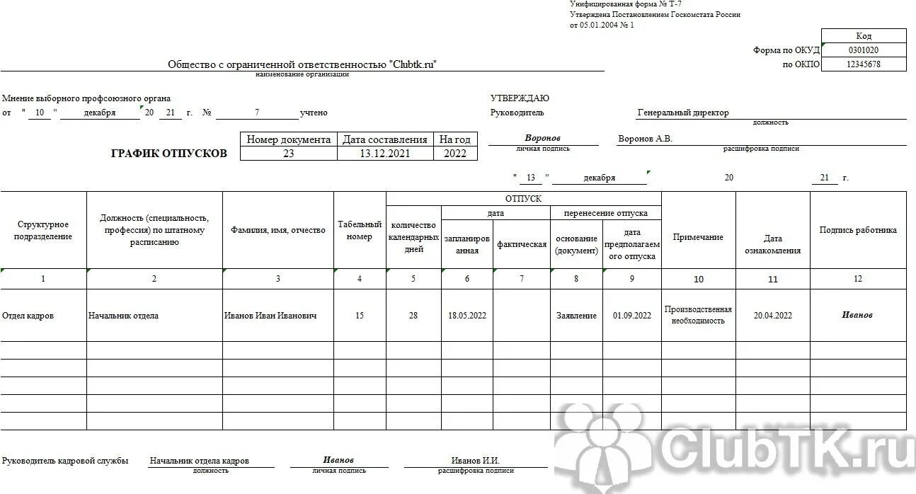 Форма 7 отпуск. Форма т-7 график отпусков 2022. Форма Графика отпусков унифицированная форма т-7. График отпусков 2022 образец excel. Т-7 график отпусков образец заполнения.
