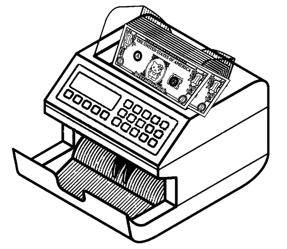 Печатать рисунки на принтер. Раскраска деньги. Машинка для распечатывания денег. Раскраска деньги для детей. Счетная машинка раскраска для детей.