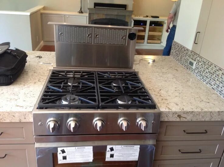 Renaissance ® 48"/46"/36"/30" Downdrafts Island with stove, Kitchen island with 