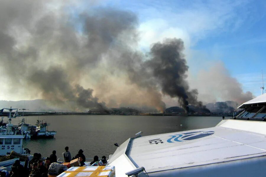 южная корея обстреляла северную